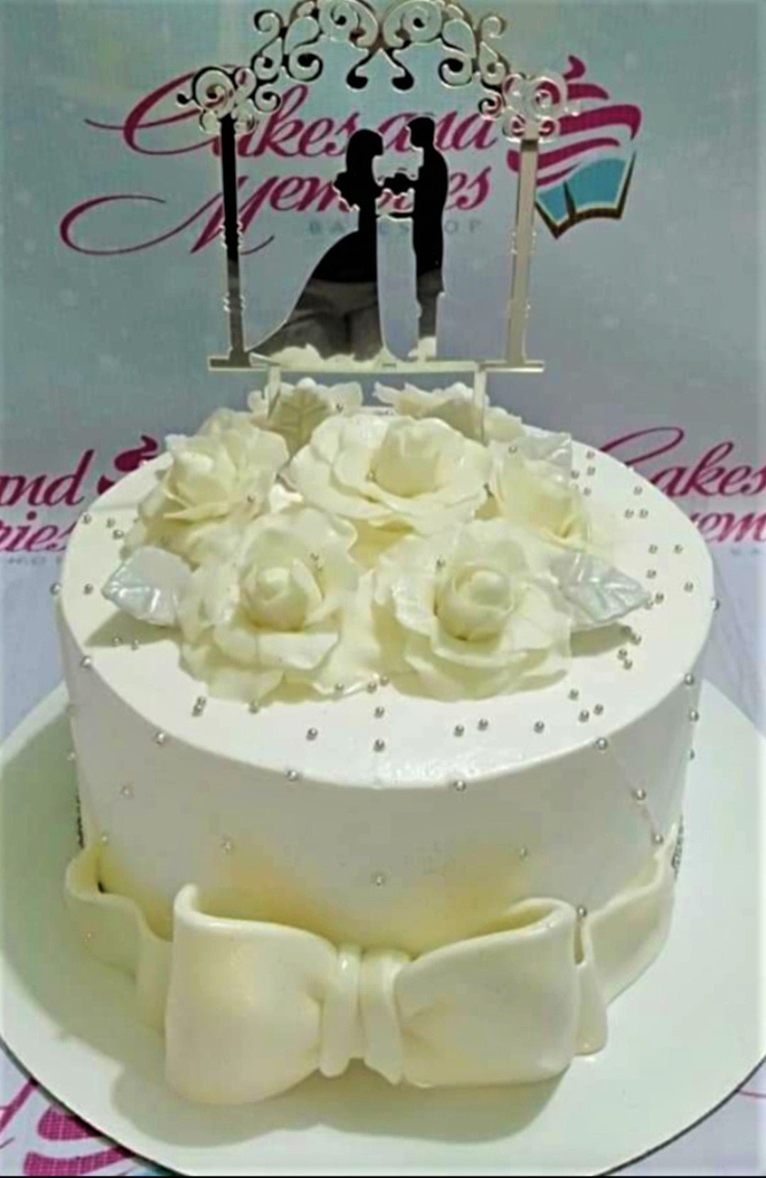 2 Tier Fondant Ruffle Cake | Personalised Engagement Cake for Couples –  Kukkr